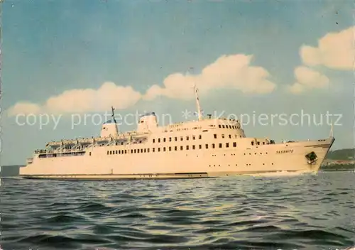 AK / Ansichtskarte  Dampfer_Oceanliner MS SAssNITZ Eisenbahnfaehrschiff der Deutschen Reichsdahn 