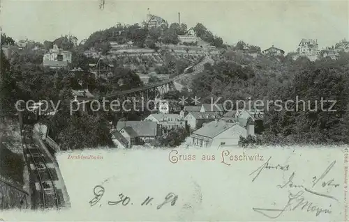 AK / Ansichtskarte 73819498 Loschwitz_Dresden_Elbe Panorama mit Drahtseilbahn 