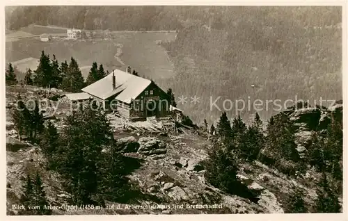 AK / Ansichtskarte  Arberschutzhaus_1456m_Bayerisch_Eisenstein Blick vom Arbergipfel mit Brennessattel 