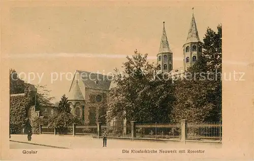 AK / Ansichtskarte 73819546 Goslar Klosterkirche Neuwerk mit Rosentor Goslar