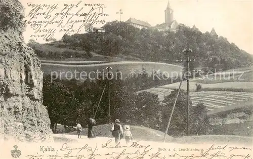 AK / Ansichtskarte  Kahla__Thueringen Blick zum Leuchtenberg mit Schloss 