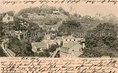 AK / Ansichtskarte  Loschwitz_Dresden_Elbe Panorama mit Drahtseilbahn 