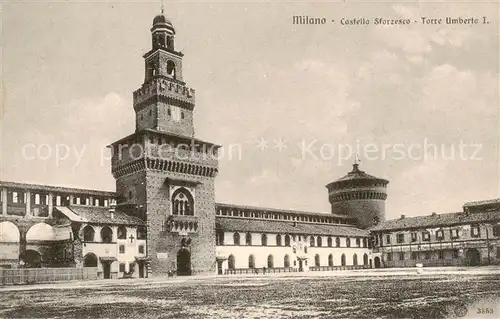 AK / Ansichtskarte 73819603 Milano_Mailand_IT Castello Sforzesco Torre Umberto I 