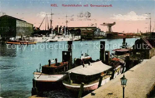 AK / Ansichtskarte  Kiel Handelshafen mit Germaniawerft Kiel