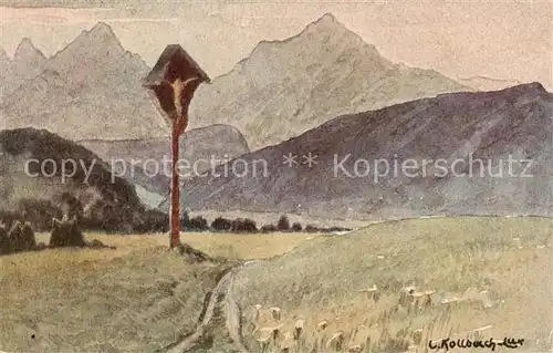 AK / Ansichtskarte 73819612 Tirol_Region_AT Tannheimer Berge Aquarell 