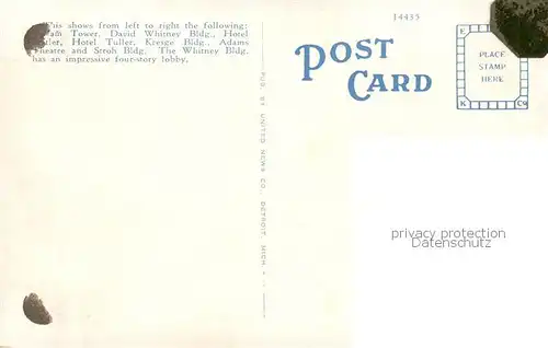 AK / Ansichtskarte  Detroit_Michigan Downtown Buildings Illustration 