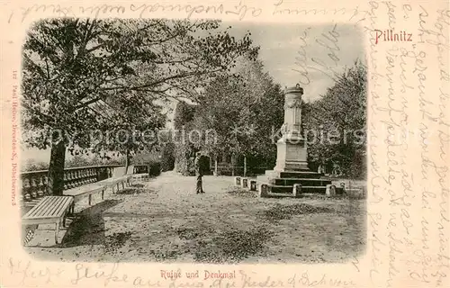 AK / Ansichtskarte 73819641 Pillnitz_Dresden Ruine und Denkmal 