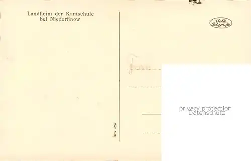 AK / Ansichtskarte 73819643 Niederfinow Landheim der Kantschule Kuenstlerkarte Niederfinow