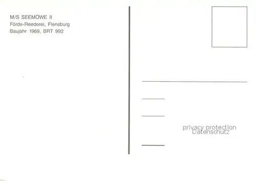 AK / Ansichtskarte  Dampfer_Binnenschifffahrt MS SEEMoeWE 2 Foerde Reederei  Flensburg Baujahr 1969 BRT 992 
