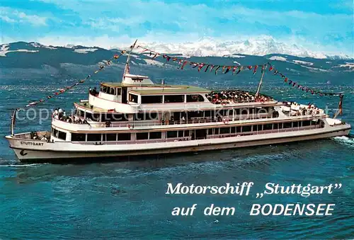 AK / Ansichtskarte 73819666 Dampfer_Oceanliner Motorschiff STUTTGART auf dem Bodensee  