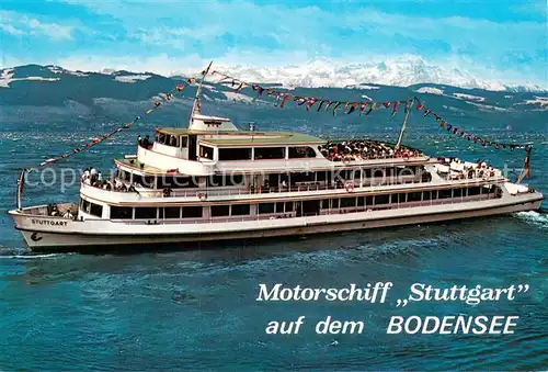 AK / Ansichtskarte  Dampfer_Oceanliner Motorschiff STUTTGART auf dem Bodensee  