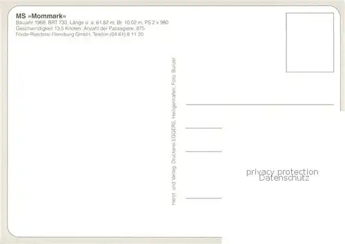 AK / Ansichtskarte  Dampfer_Oceanliner MS MOMMARK BRT 733 