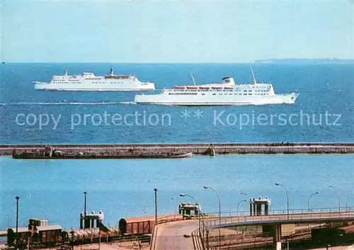 AK / Ansichtskarte  Dampfer_Oceanliner Sassnitz Ruegen SKONE und TRELLEBORG 