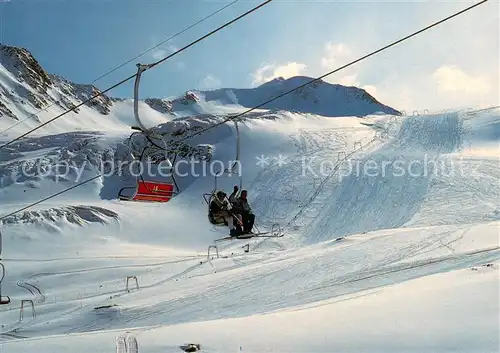 AK / Ansichtskarte 73819711 Sessellift_Chairlift_Telesiege Pitztaler Gletscherschigebiet Mittelbergerjoch 