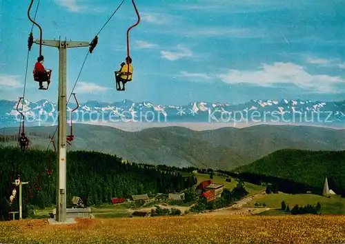 AK / Ansichtskarte 73819716 Sessellift_Chairlift_Telesiege Feldberg im Schwarzwald Hotel Feldberg Hof 