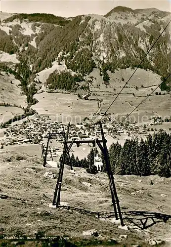 AK / Ansichtskarte 73819717 Sessellift_Chairlift_Telesiege Hindelang Bad Oberdorf Allgaeuer Alpen Imberger Horn 