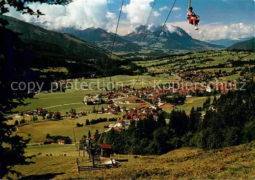 AK / Ansichtskarte  Sessellift_Chairlift_Telesiege Luftkurort Reit im Winkl Obb. mit Kaisergebirgen 