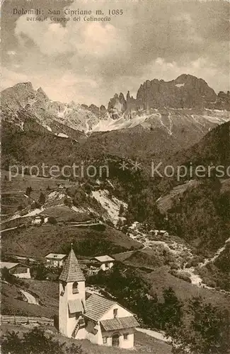 AK / Ansichtskarte  Dolomiti__Dolomiten_IT San Cipriano verso il Gruppo del Catinaccio 