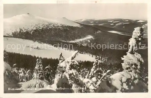 AK / Ansichtskarte 73819797 Riesengebirge_Schlesischer_Teil Blick zur alten schlesischen Reiftraegerbaude 