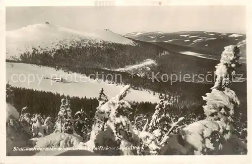 AK / Ansichtskarte  Riesengebirge_Schlesischer_Teil Blick zur alten schlesischen Reiftraegerbaude 