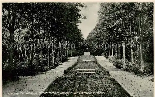 AK / Ansichtskarte 73819815 Bad_Altheide_Polanica-Zdrój Kurpromenade mit Blick auf das Haase Denkmal 