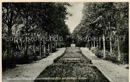 AK / Ansichtskarte  Bad_Altheide_Polanica-Zdrój Kurpromenade mit Blick auf das Haase Denkmal 