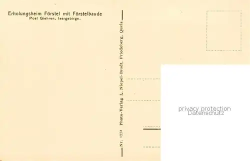 AK / Ansichtskarte 73819838 Giehren_Isergebirge_CZ Erholungsheim Foerstel mit Foerstelbaude 