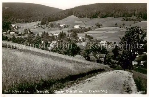 AK / Ansichtskarte  Bad_Schwarzbach_Flinsberg_Swieradow_Zdroj_Bad_PL Oberer Ortsteil mit dem Dresslerberg 