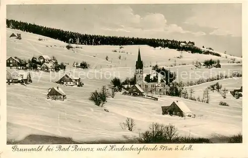 AK / Ansichtskarte  Grunwald_Glatz_PL mit Hindenburgbaude und Kirche 