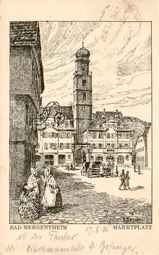 AK / Ansichtskarte  Bad_Mergentheim Marktplatz Bad_Mergentheim