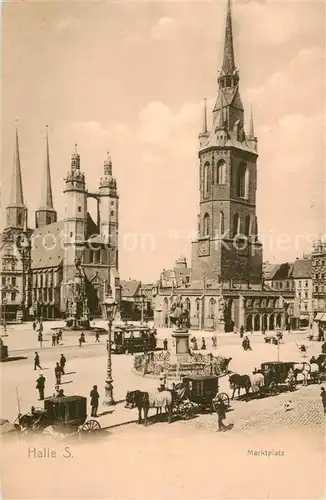 AK / Ansichtskarte  Halle_Saale Marktplatz Kirche Halle_Saale