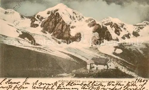 AK / Ansichtskarte  Koenigspitze_3860m_Gran_Zebru_Ortlergruppe_Dolomiti_IT mit der Schaubachhuette 