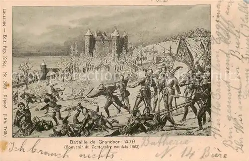 AK / Ansichtskarte Biere_VD Bataille de Grandson 1476 Biere_VD