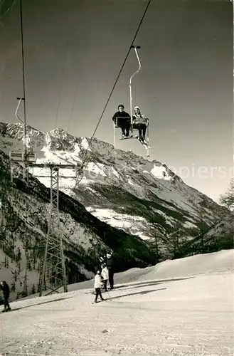 AK / Ansichtskarte  Sessellift_Chairlift_Telesiege Saas Almagell Furggstalden  