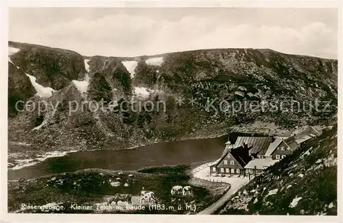 AK / Ansichtskarte  Riesengebirge_Schlesischer_Teil Kleiner Teich mit Teichbaude 