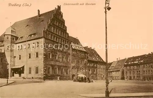 AK / Ansichtskarte  Freiberg__Sachsen Untermarkt mit Museum 