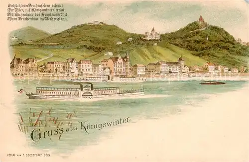 AK / Ansichtskarte 73820277 Koenigswinter_Rhein mit Drachenfels 