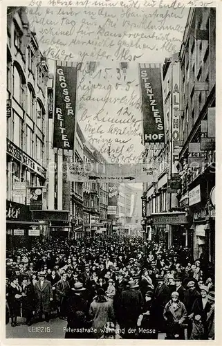 AK / Ansichtskarte  Leipzig Petersstrasse waehrend der Messe Leipzig