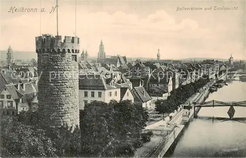 AK / Ansichtskarte  Heilbronn_Neckar Bollwerkturm und Totalansicht Heilbronn Neckar