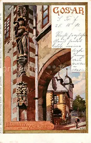 AK / Ansichtskarte  Goslar Eckmotiv am Kaiserworth Goslar