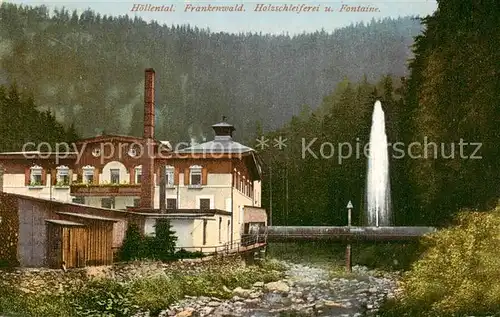 AK / Ansichtskarte  Hoellental_Frankenwald Holzschleiferei und Fontaine Hoellental_Frankenwald