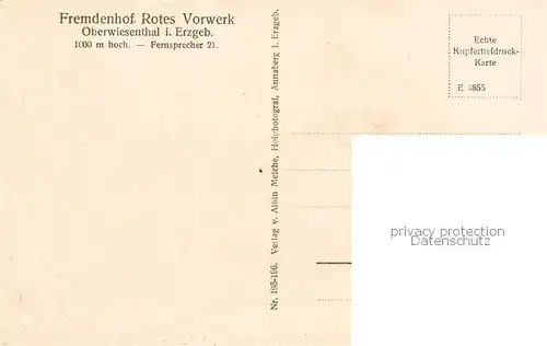 AK / Ansichtskarte  Oberwiesenthal_Erzgebirge Fremdenhof Rotes Vorwerk Oberwiesenthal Erzgebirge