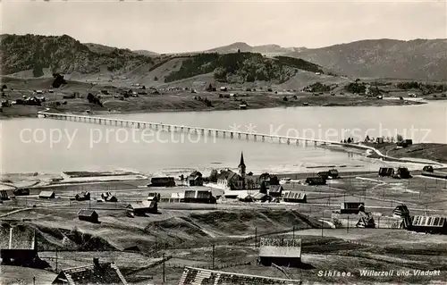 AK / Ansichtskarte Sihlsee_Einsiedeln_SZ Willerzell und Viadukt 