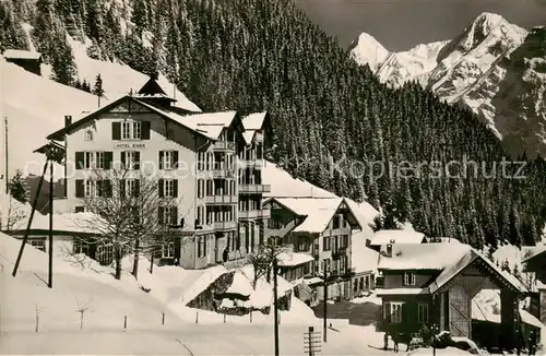 AK / Ansichtskarte Muerren_BE Hotel Eiger mit Eiger und Moench Muerren_BE