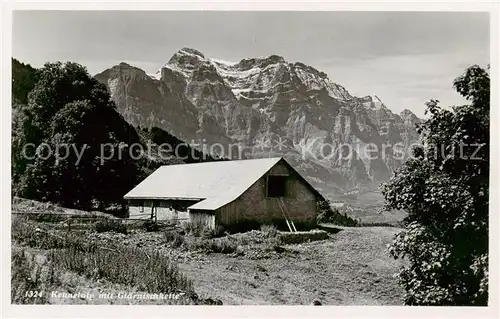 AK / Ansichtskarte Kennelalp_Braunwald_GL mit Glaernischkette 
