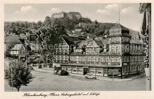 AK / Ansichtskarte 73820449 Blankenburg_Harz Gebirgshotel mit Schloss Blankenburg_Harz