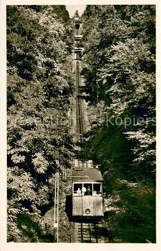 AK / Ansichtskarte  Bergbahn Baden Baden Drahtseilbahn mit Station Merkur Bergbahn