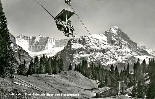 AK / Ansichtskarte  Sessellift_Chairlift_Telesiege Grindelwald First Bahn Eiger Flescherwand  