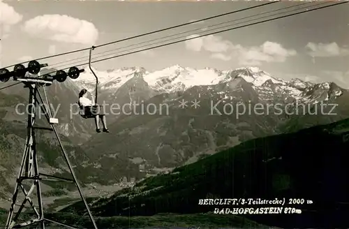 AK / Ansichtskarte  Sessellift_Chairlift_Telesiege Schlossalm Berglift Bad Hofgasteil 