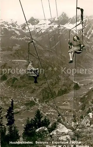 AK / Ansichtskarte  Sessellift_Chairlift_Telesiege Hochjochbahn Schruns Kapeitalpe 